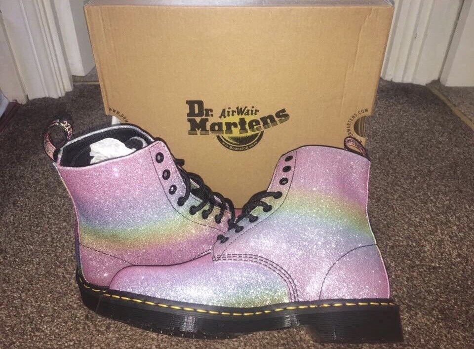 rainbow glitter doc martens